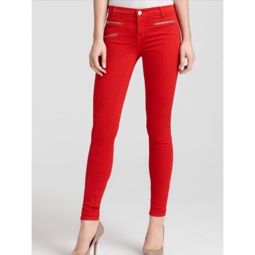 J Brand Zoey Skinny Red Jeans Lipsticks